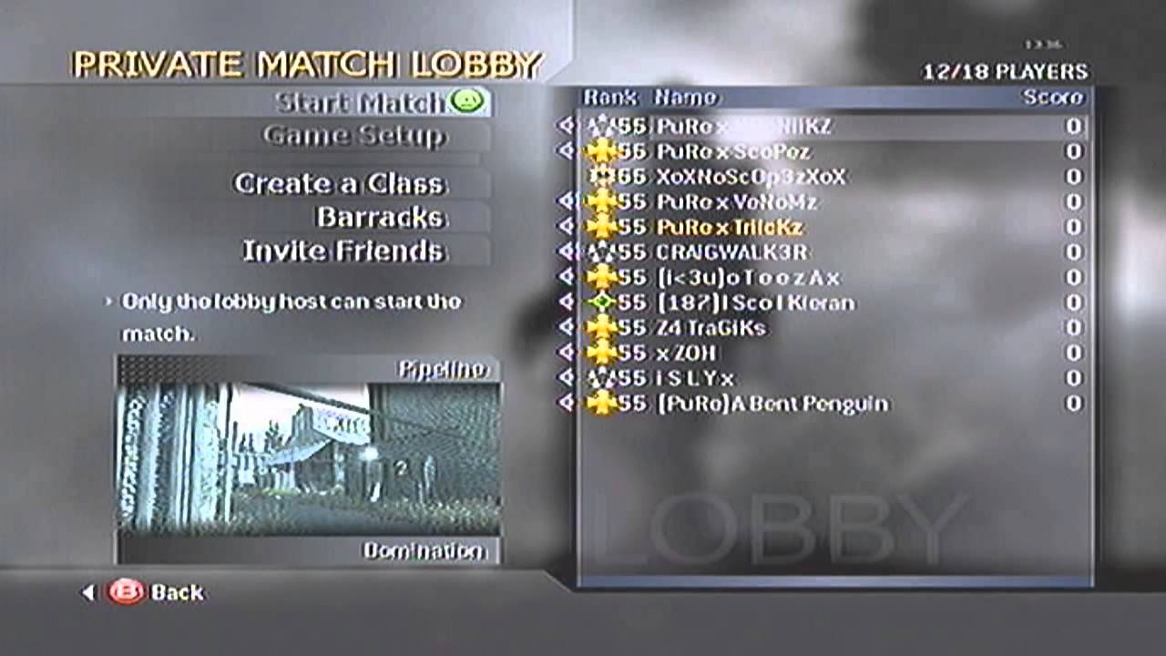 Call of Duty 4 Lobby